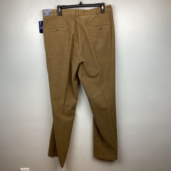 Brooks Brothers 346 Pants Mens 34x32 Brown Flat Front Dress‎ Chino 100% Cotton - Picture 5 of 13